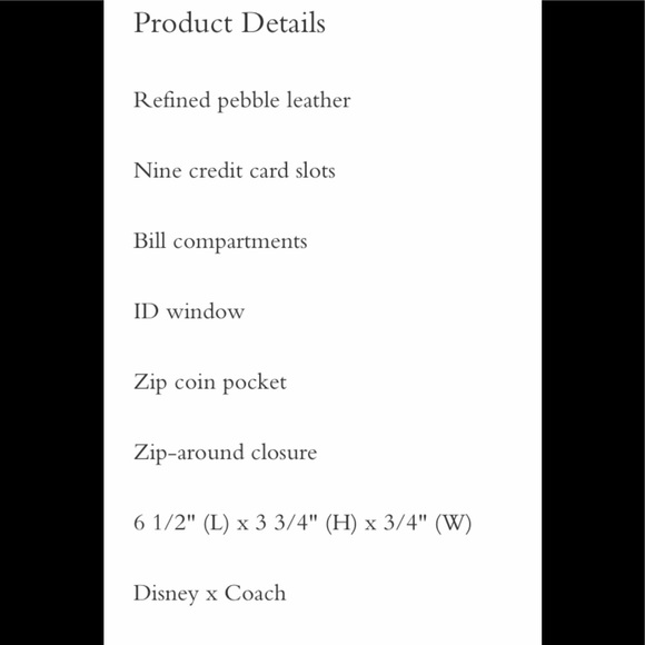 NWT Coach x Disney Belle Medium ID Zip Wallet - Picture 3 of 3